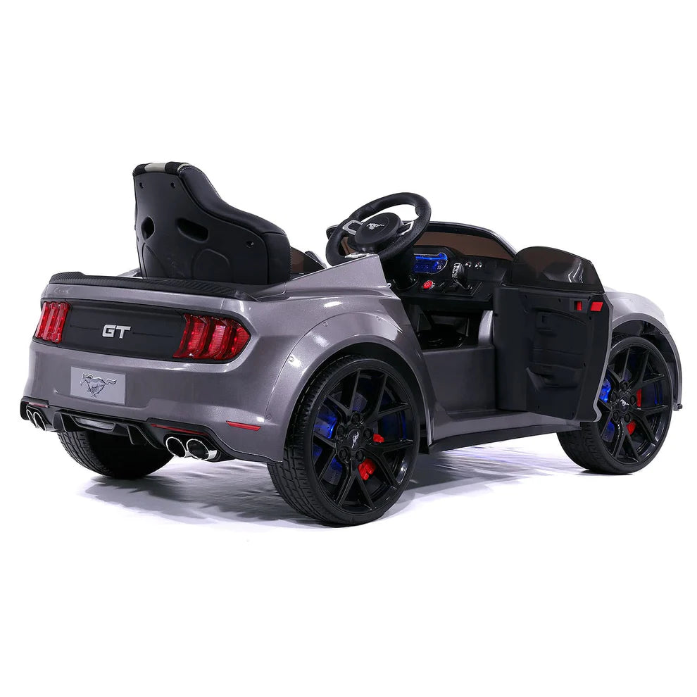 Carro Eléctrico Infantil Ford Mustang GT Custom Edition 24V con Control Remoto Gris– Edición de Premium