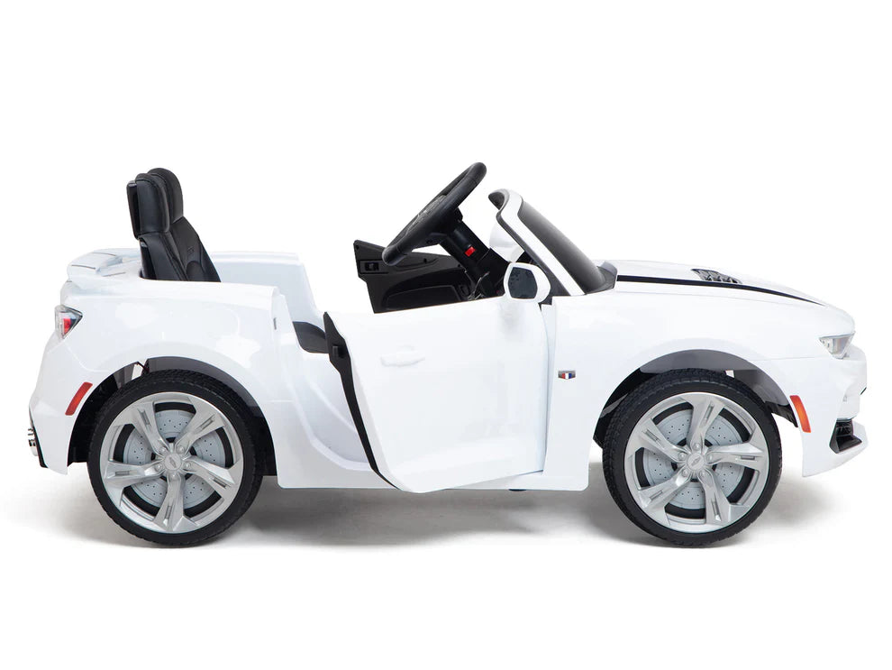 Carro Eléctrico Infantil Chevrolet Camaro 2SS 12V con Control Remoto Blanco – Edición Estándar y Premium