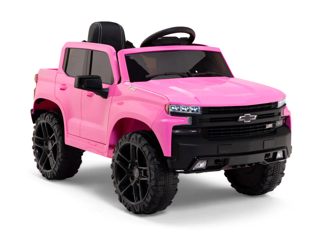 Camioneta Eléctrica Infantil Chevrolet Silverado Trail Boss 12V con Control Remoto Rosa – Edición Estándar y Premium