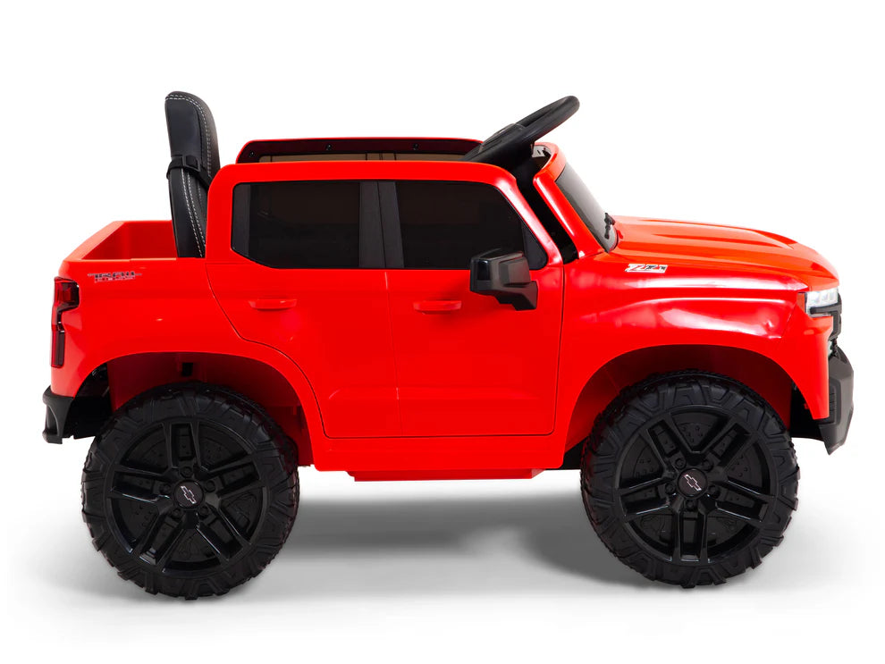 Camioneta Eléctrica Infantil Chevrolet Silverado Trail Boss 12V con Control Remoto Rojo – Edición Estándar y Premium