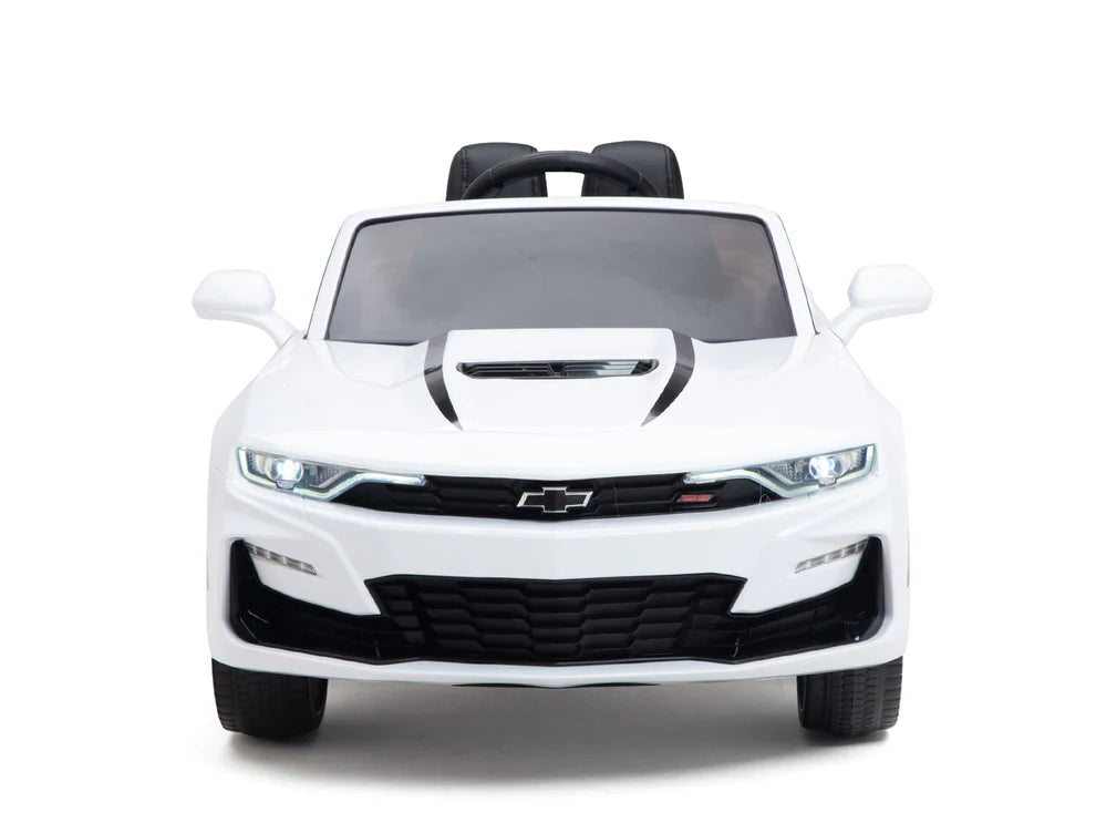 Carro Eléctrico Infantil Chevrolet Camaro 2SS 12V con Control Remoto Blanco – Edición Estándar y Premium