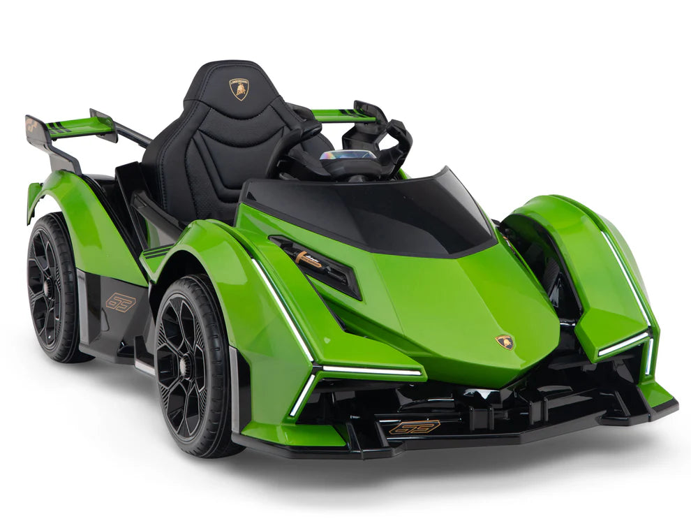 Carro Eléctrico Infantil Lamborghini V12 Vision GT 12V con Control Remoto Verde – Edición Estándar y Premium