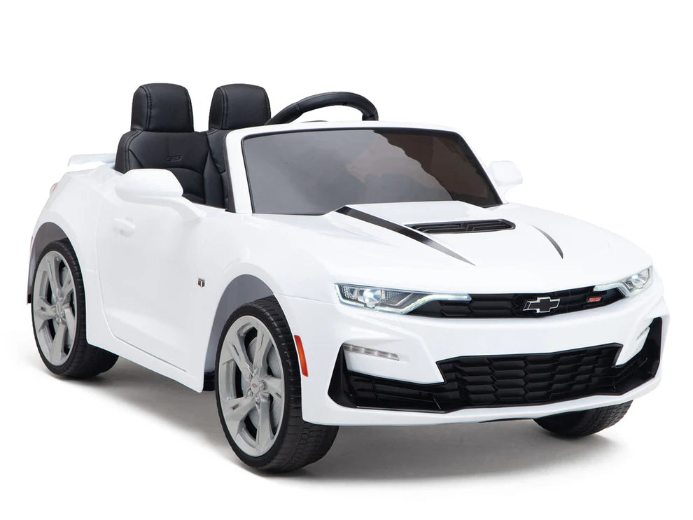 Carro Eléctrico Infantil Chevrolet Camaro 2SS 12V con Control Remoto Blanco – Edición Estándar y Premium