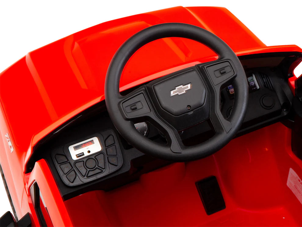 Camioneta Eléctrica Infantil Chevrolet Silverado Trail Boss 12V con Control Remoto Rojo – Edición Estándar y Premium