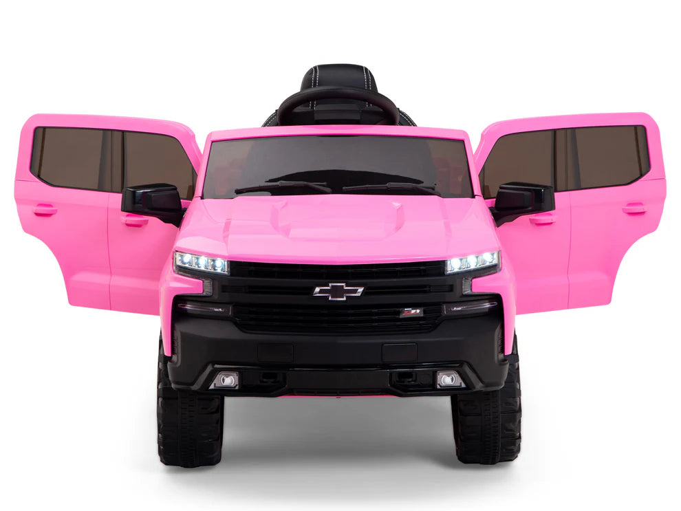Camioneta Eléctrica Infantil Chevrolet Silverado Trail Boss 12V con Control Remoto Rosa – Edición Estándar y Premium