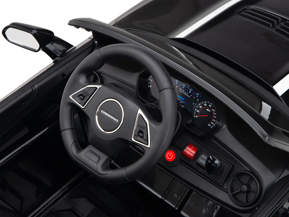 Carro Eléctrico Infantil Chevrolet Camaro 2SS 12V con Control Remoto Negro – Edición Estándar y Premium