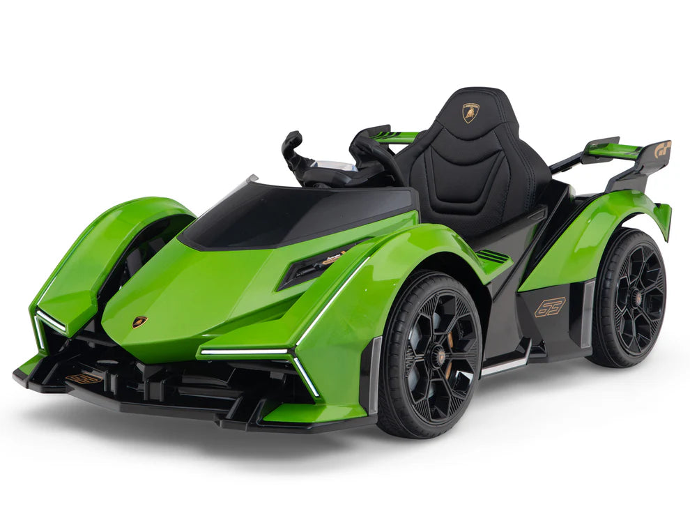 Carro Eléctrico Infantil Lamborghini V12 Vision GT 12V con Control Remoto Verde – Edición Estándar y Premium