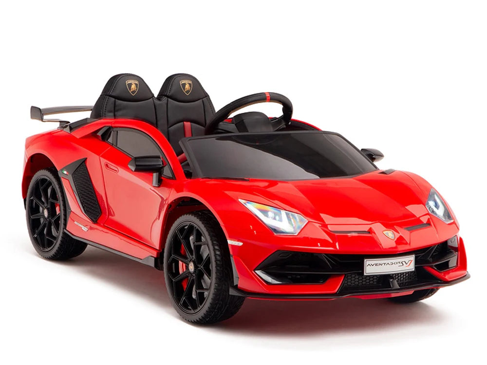 Carro Eléctrico Infantil Lamborghini Aventador SVJ 12V con Control Remoto Rojo – Edición Estándar y Premium