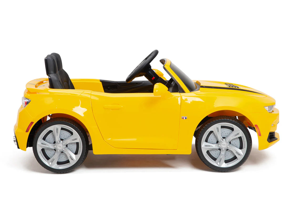 Carro Eléctrico Infantil Chevrolet Camaro 2SS 12V con Control Remoto Amarillo – Edición Estándar y Premium