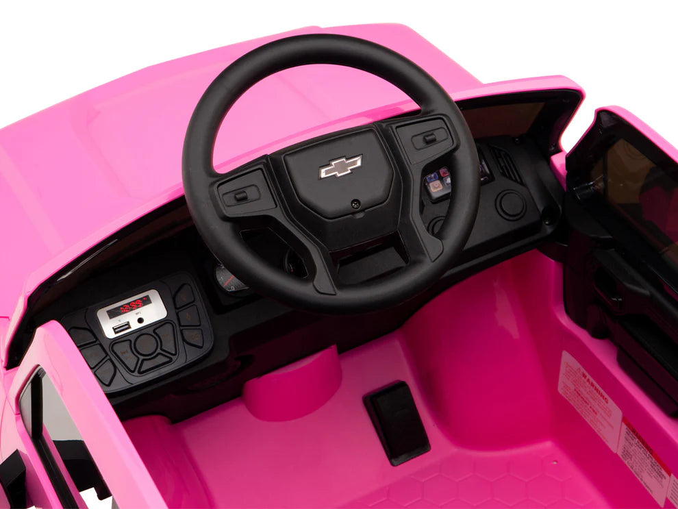 Camioneta Eléctrica Infantil Chevrolet Silverado Trail Boss 12V con Control Remoto Rosa – Edición Estándar y Premium