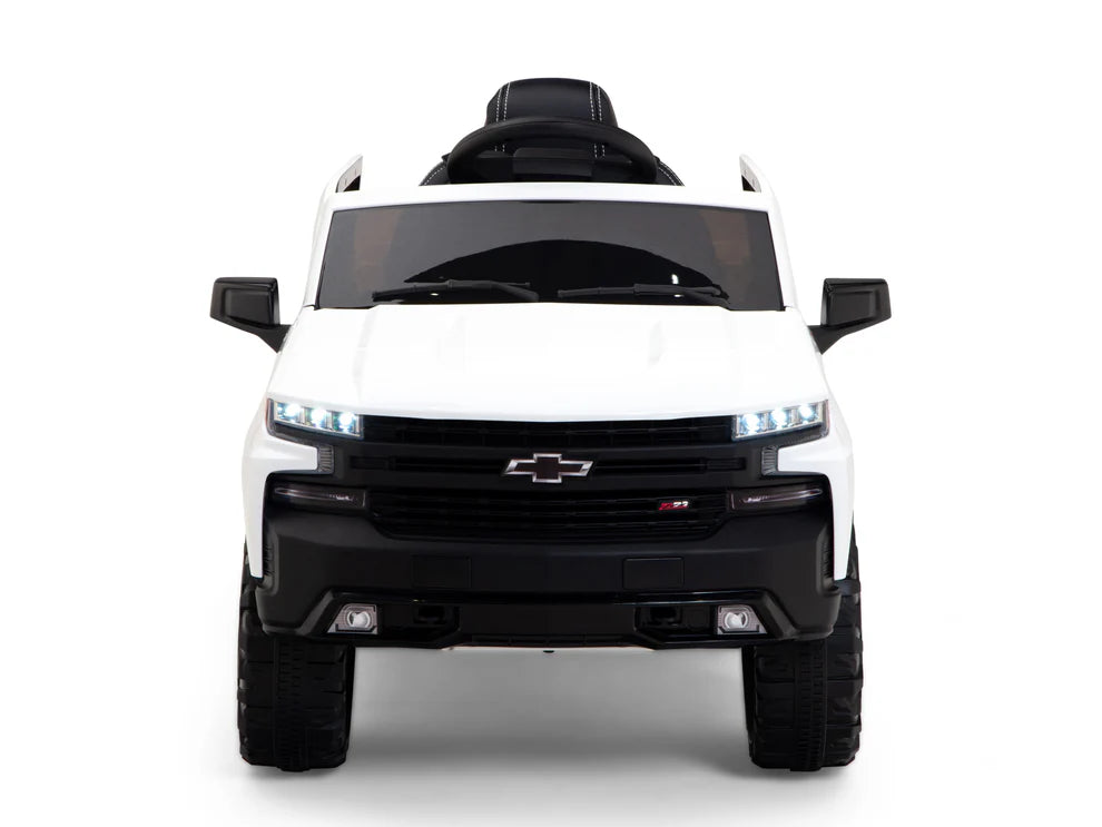 Camioneta Eléctrica Infantil Chevrolet Silverado Trail Boss 12V con Control Remoto White – Edición Estándar y Premium