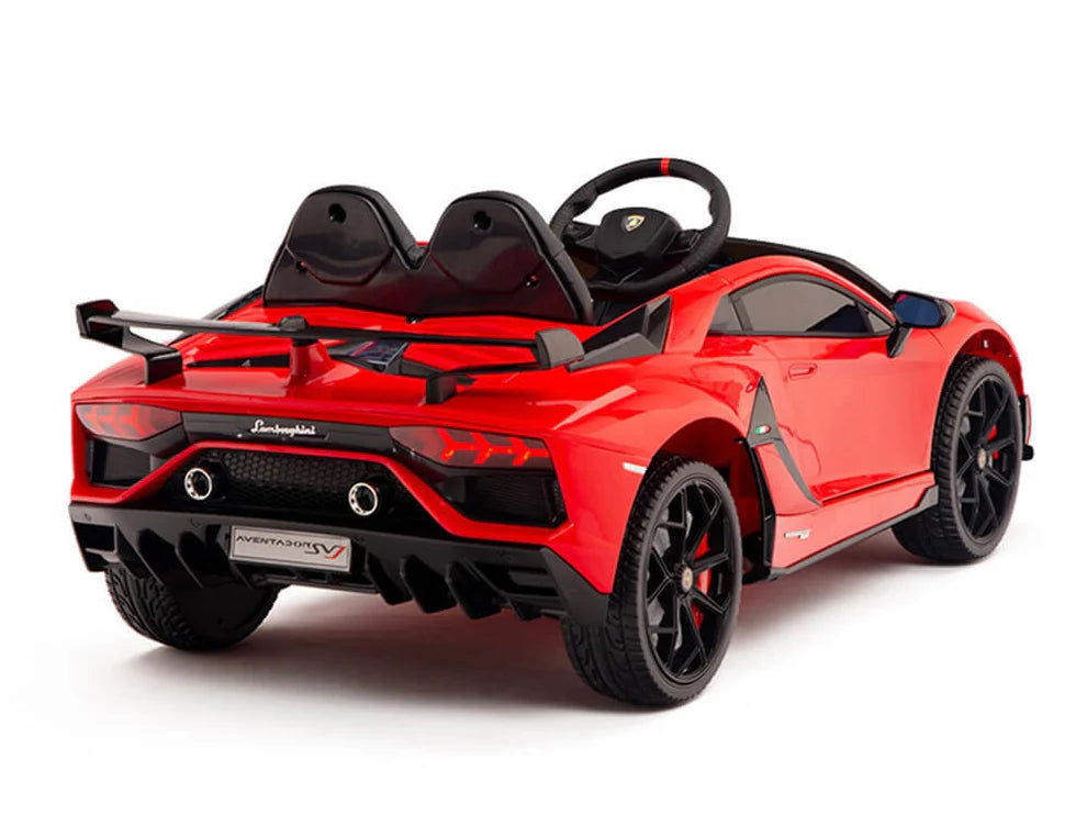 Carro Eléctrico Infantil Lamborghini Aventador SVJ 12V con Control Remoto Rojo – Edición Estándar y Premium