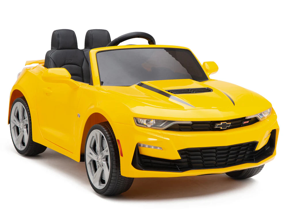 Carro Eléctrico Infantil Chevrolet Camaro 2SS 12V con Control Remoto Amarillo – Edición Estándar y Premium