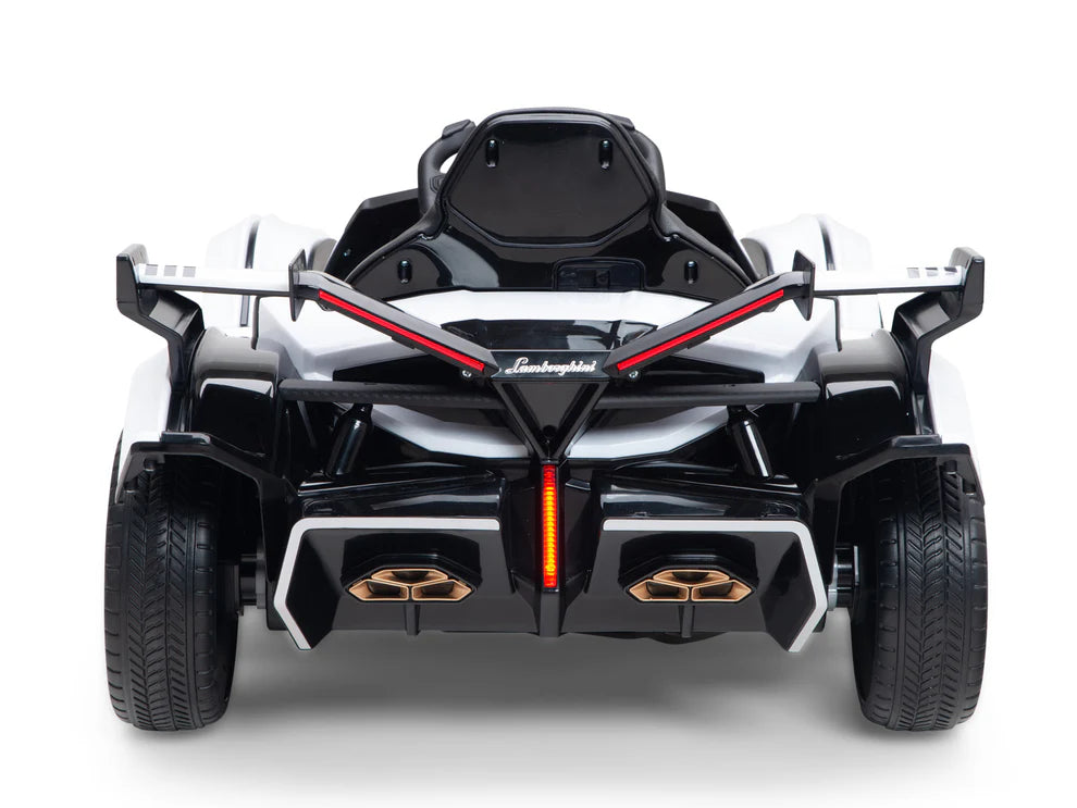 Carro Eléctrico Infantil Lamborghini V12 Vision GT 12V con Control Remoto Blanco – Edición Estándar y Premium