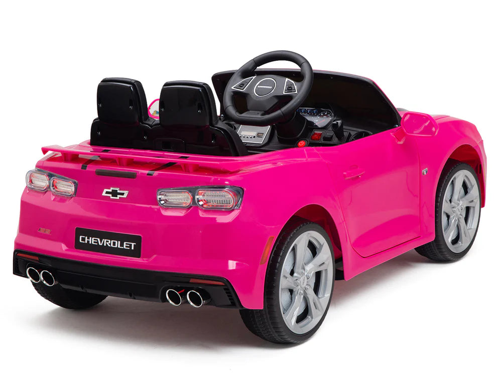 Carro Eléctrico Infantil Chevrolet Camaro 2SS 12V con Control Remoto Rosa – Edición Estándar y Premium