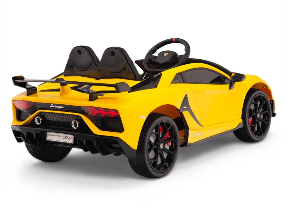 Carro Eléctrico Infantil Lamborghini Aventador SVJ 12V con Control Remoto Amarillo – Edición Estándar y Premium