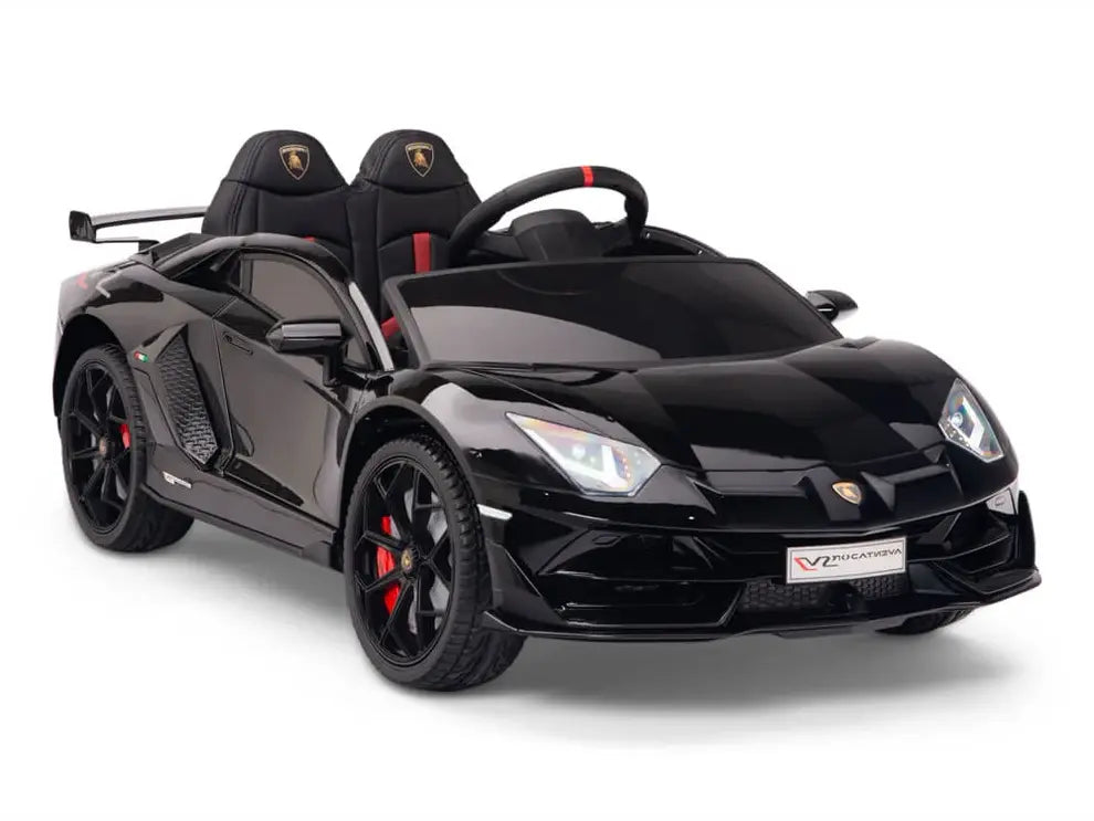Carro Eléctrico Infantil Lamborghini Aventador SVJ 12V con Control Remoto Negro – Edición Estándar y Premium