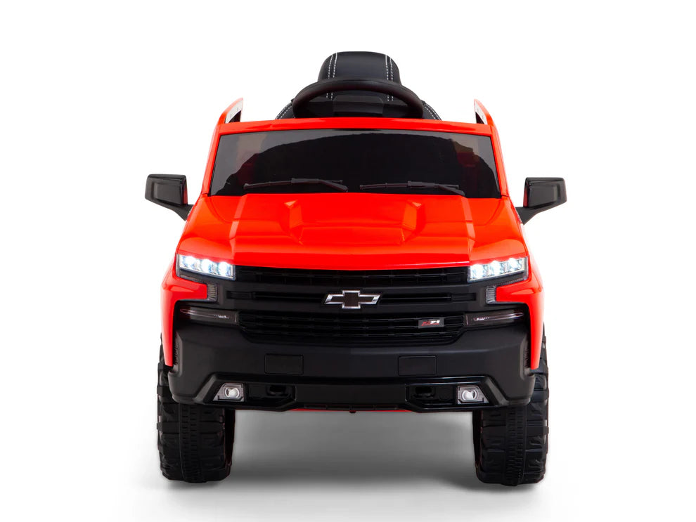 Camioneta Eléctrica Infantil Chevrolet Silverado Trail Boss 12V con Control Remoto Rojo – Edición Estándar y Premium