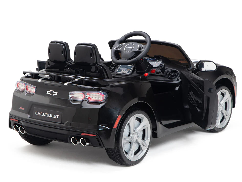 Carro Eléctrico Infantil Chevrolet Camaro 2SS 12V con Control Remoto Negro – Edición Estándar y Premium