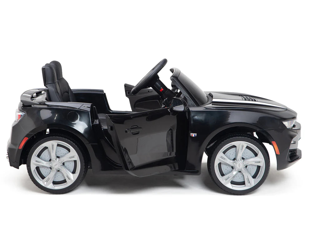 Carro Eléctrico Infantil Chevrolet Camaro 2SS 12V con Control Remoto Negro – Edición Estándar y Premium