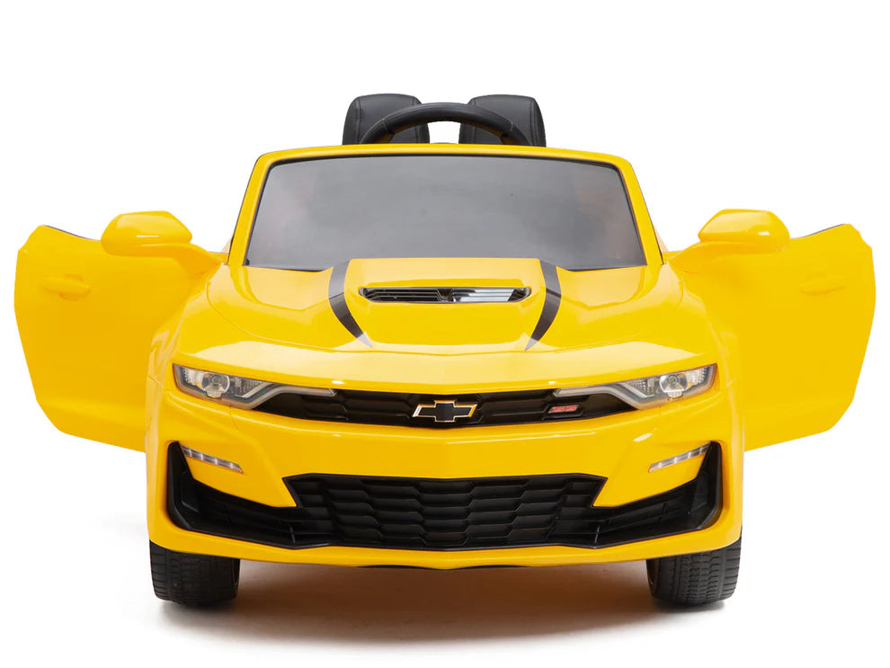 Carro Eléctrico Infantil Chevrolet Camaro 2SS 12V con Control Remoto Amarillo – Edición Estándar y Premium
