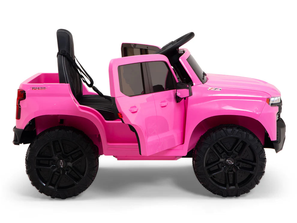 Camioneta Eléctrica Infantil Chevrolet Silverado Trail Boss 12V con Control Remoto Rosa – Edición Estándar y Premium