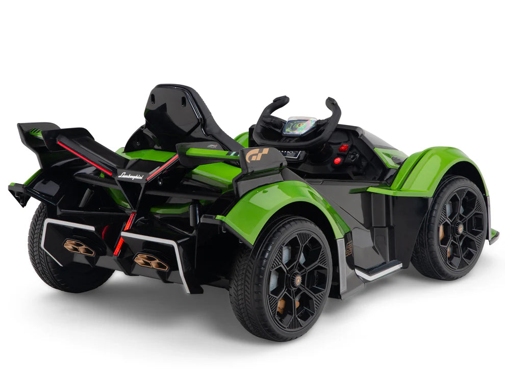 Carro Eléctrico Infantil Lamborghini V12 Vision GT 12V con Control Remoto Verde – Edición Estándar y Premium