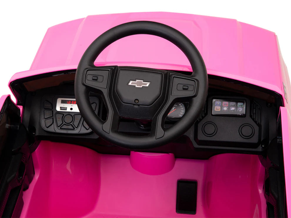 Camioneta Eléctrica Infantil Chevrolet Silverado Trail Boss 12V con Control Remoto Rosa – Edición Estándar y Premium