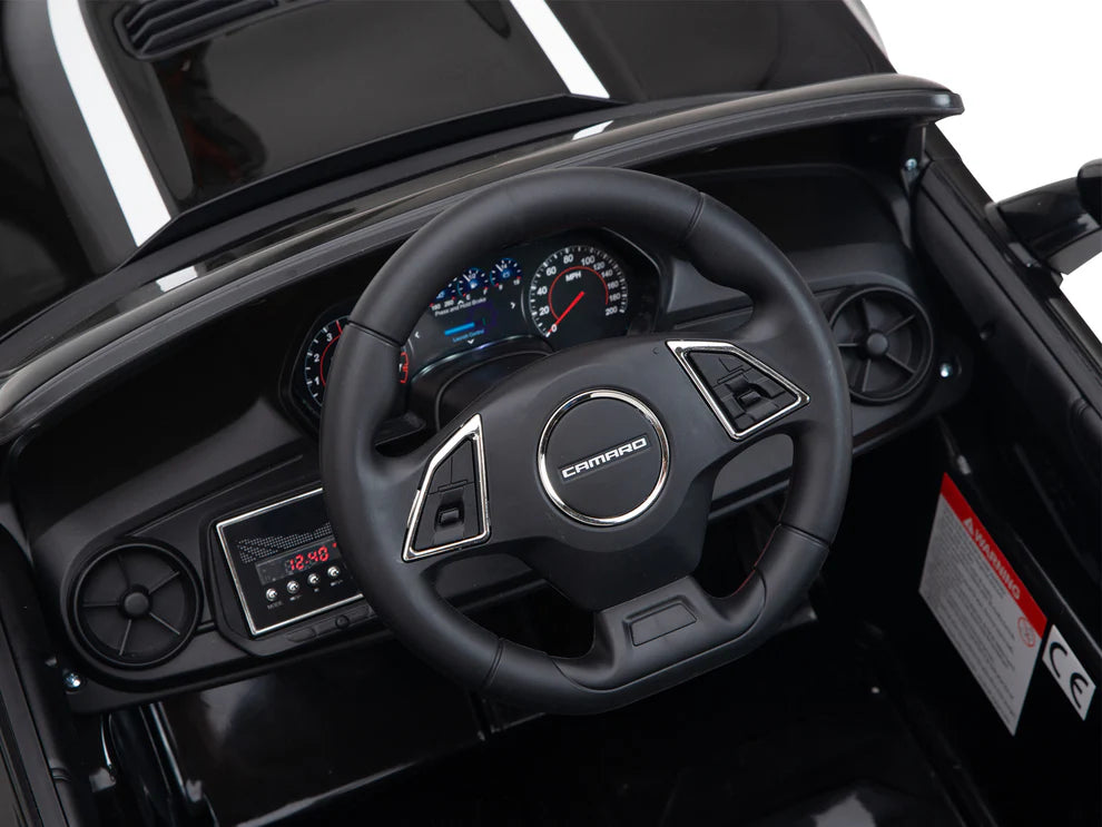 Carro Eléctrico Infantil Chevrolet Camaro 2SS 12V con Control Remoto Negro – Edición Estándar y Premium