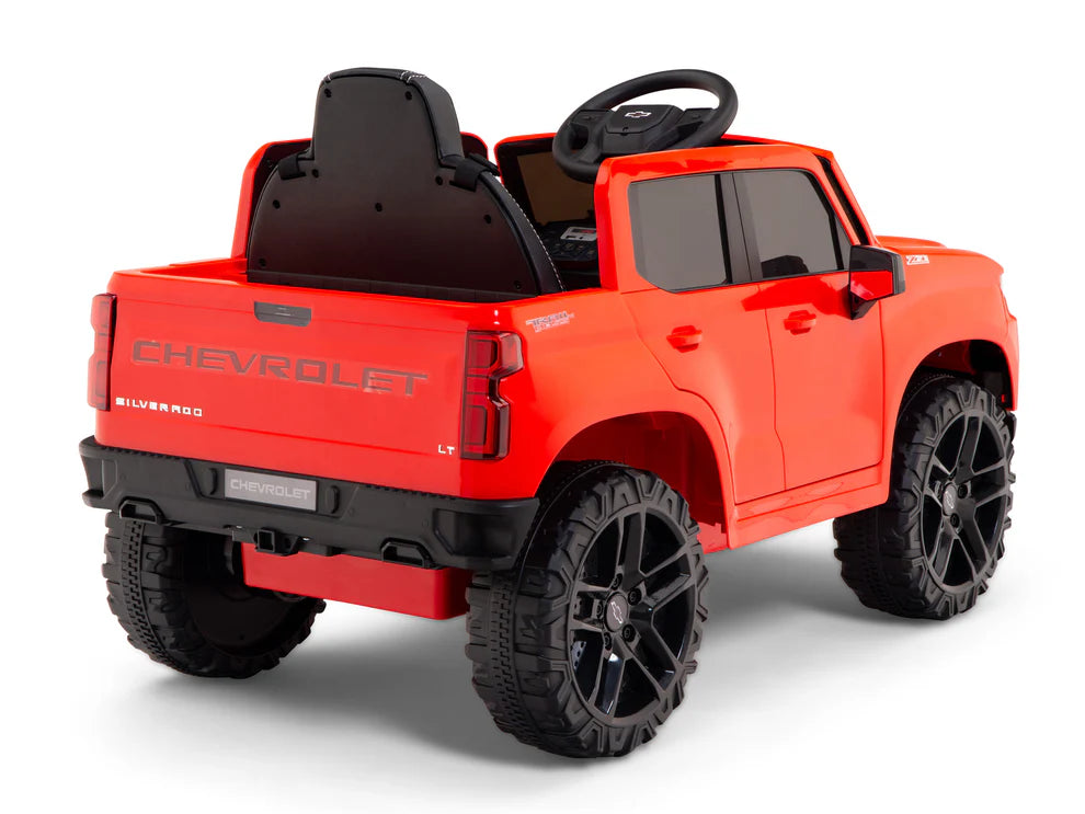 Camioneta Eléctrica Infantil Chevrolet Silverado Trail Boss 12V con Control Remoto Rojo – Edición Estándar y Premium