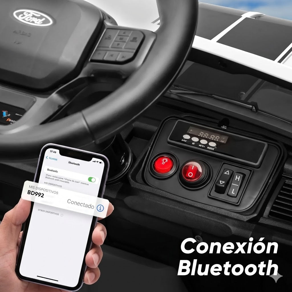 Camioneta Eléctrica Ford Shelby F-150 24V para Niños - Motor 400W con Control Remoto Blanco