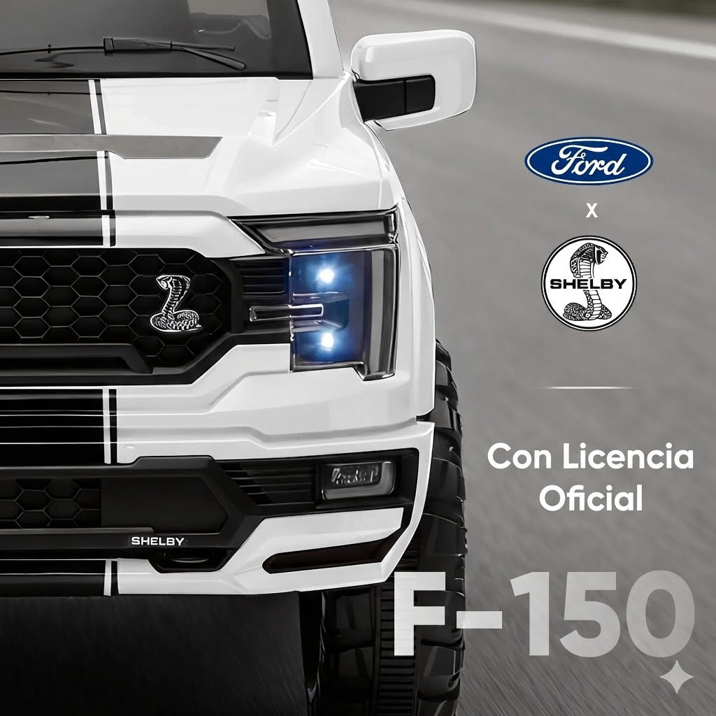 Camioneta Eléctrica Ford Shelby F-150 24V para Niños - Motor 400W con Control Remoto Blanco