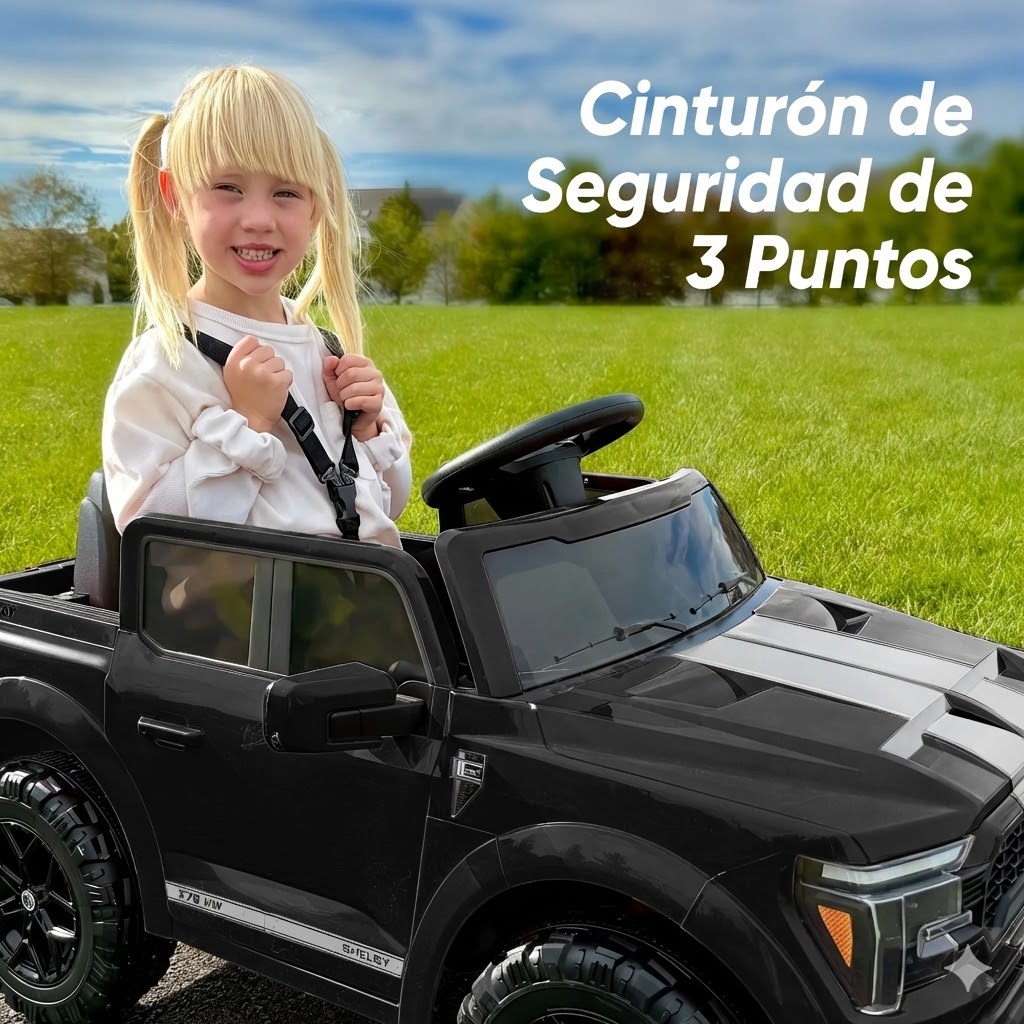 Camioneta Eléctrica Ford Shelby F-150 24V para Niños - Motor 400W con Control Remoto Negro