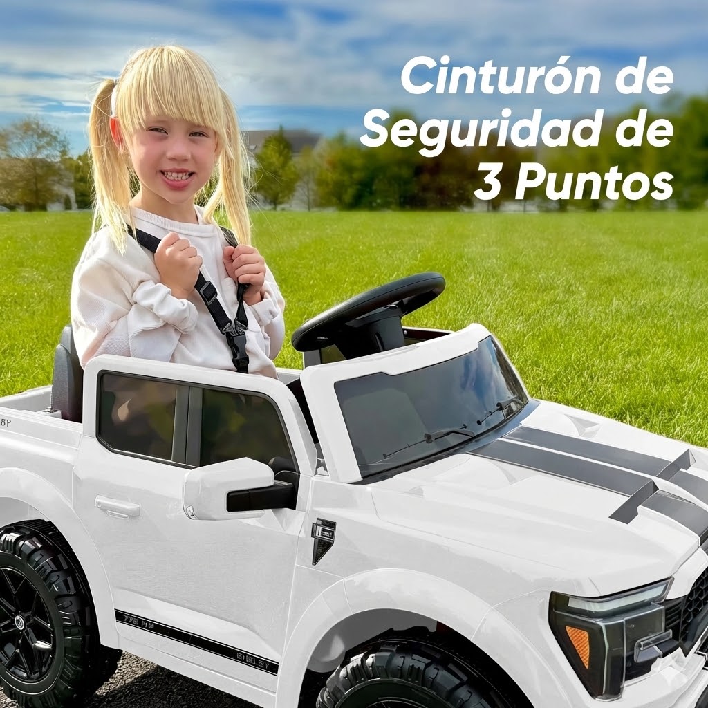 Camioneta Eléctrica Ford Shelby F-150 24V para Niños - Motor 400W con Control Remoto Blanco