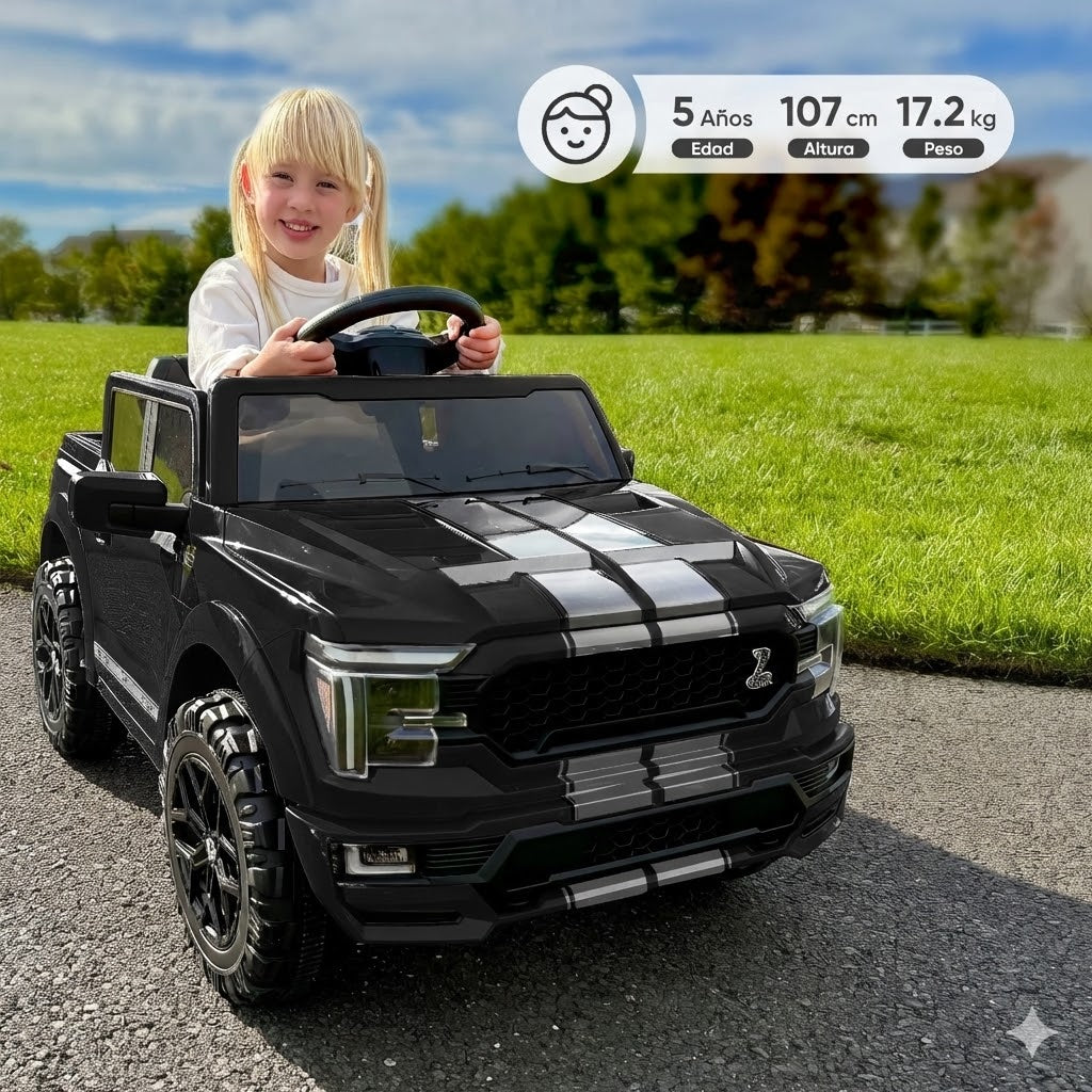 Camioneta Eléctrica Ford Shelby F-150 24V para Niños - Motor 400W con Control Remoto Negro