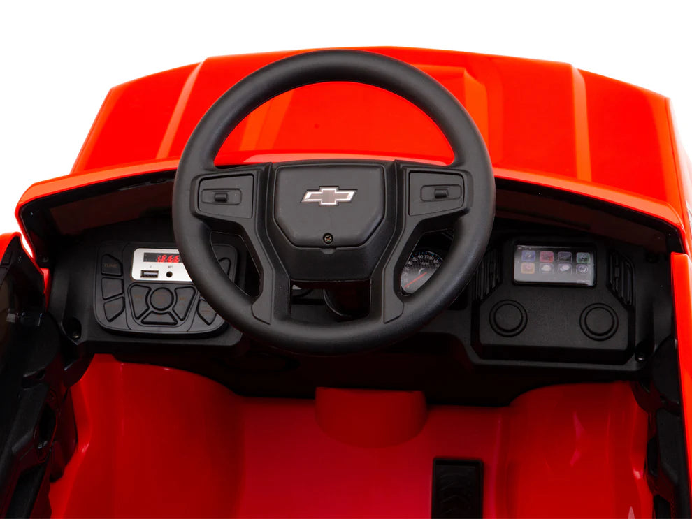 Camioneta Eléctrica Infantil Chevrolet Silverado Trail Boss 12V con Control Remoto Rojo – Edición Estándar y Premium