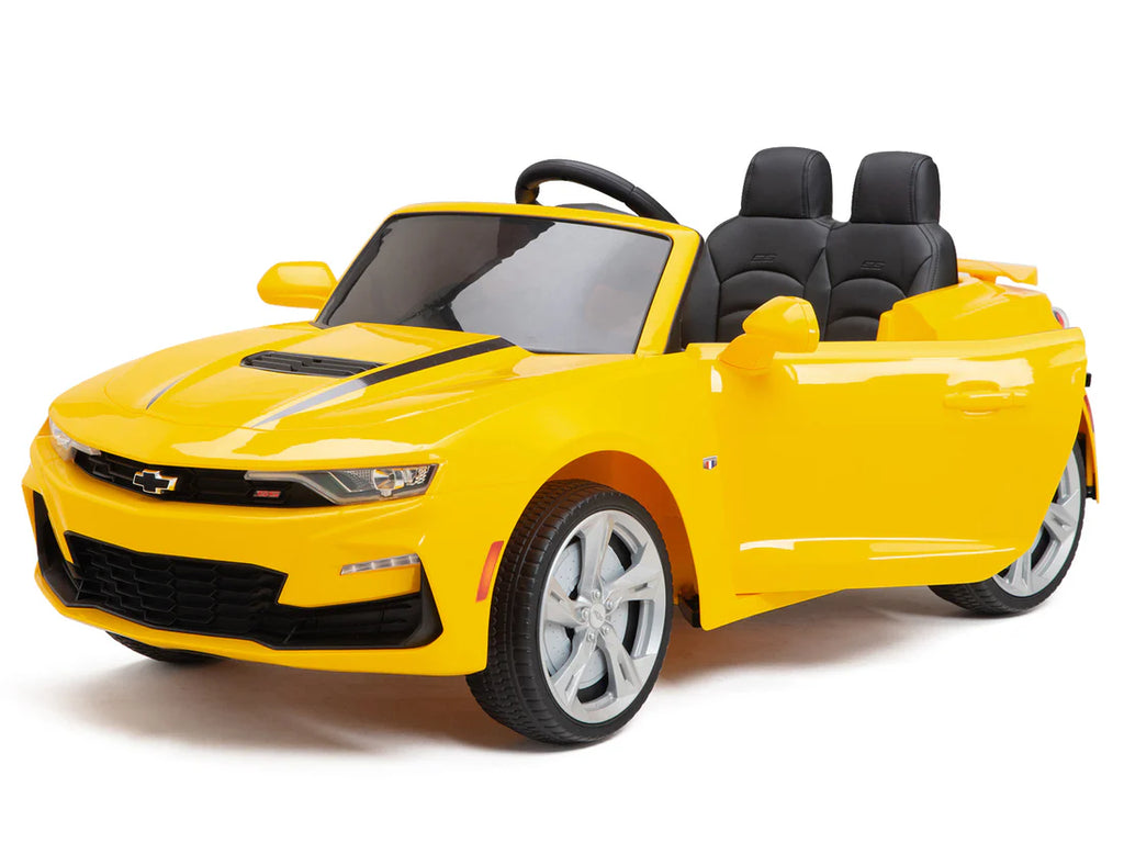 Carro Eléctrico Infantil Chevrolet Camaro 2SS 12V con Control Remoto Amarillo – Edición Estándar y Premium