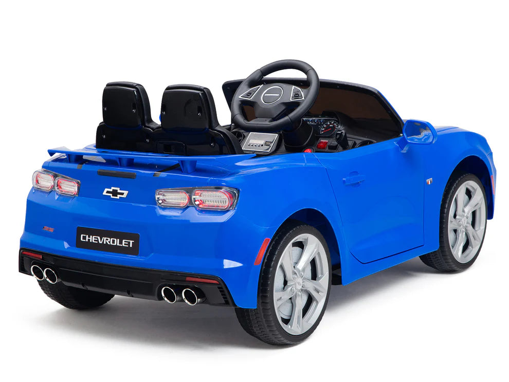 Carro Eléctrico Infantil Chevrolet Camaro 2SS 12V con Control Remoto Azul – Edición Estándar y Premium