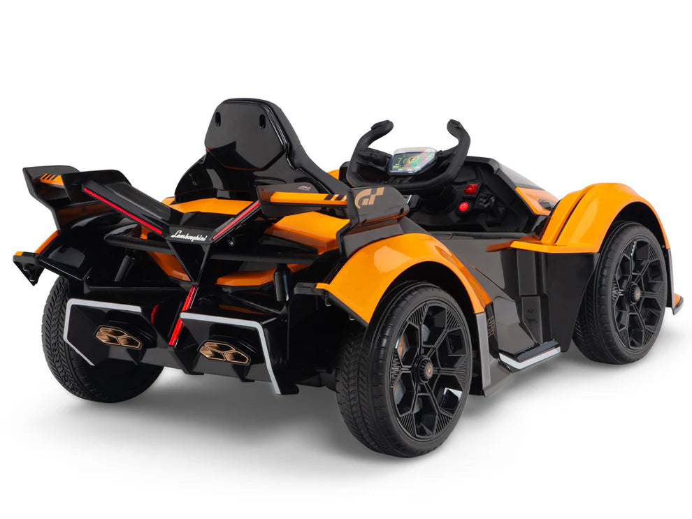 Carro Eléctrico Infantil Lamborghini V12 Vision GT 12V con Control Remoto Naranja – Edición Estándar y Premium