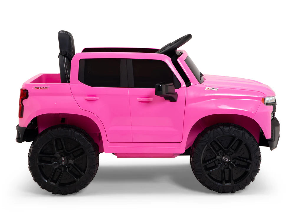 Camioneta Eléctrica Infantil Chevrolet Silverado Trail Boss 12V con Control Remoto Rosa – Edición Estándar y Premium