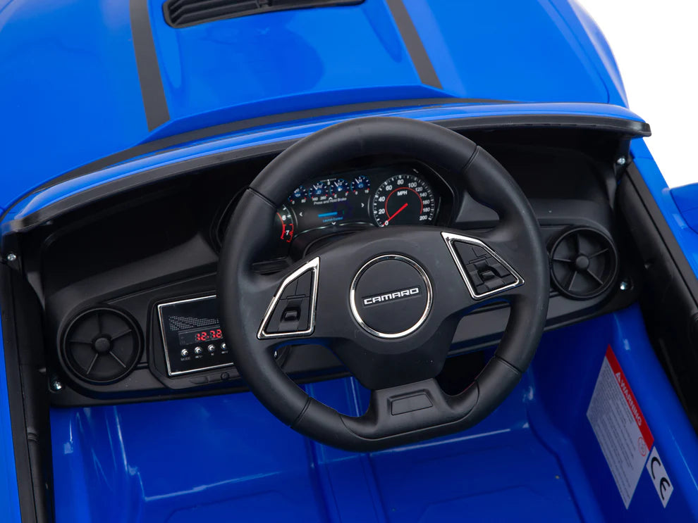 Carro Eléctrico Infantil Chevrolet Camaro 2SS 12V con Control Remoto Azul – Edición Estándar y Premium