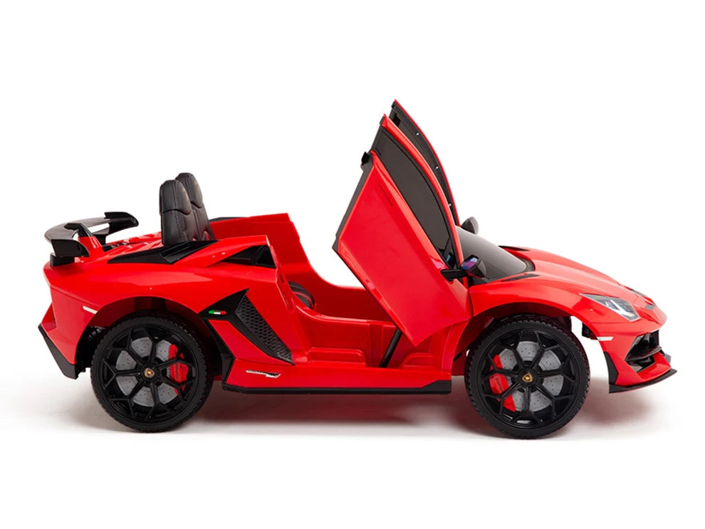 Carro Eléctrico Infantil Lamborghini Aventador SVJ 12V con Control Remoto Rojo – Edición Estándar y Premium