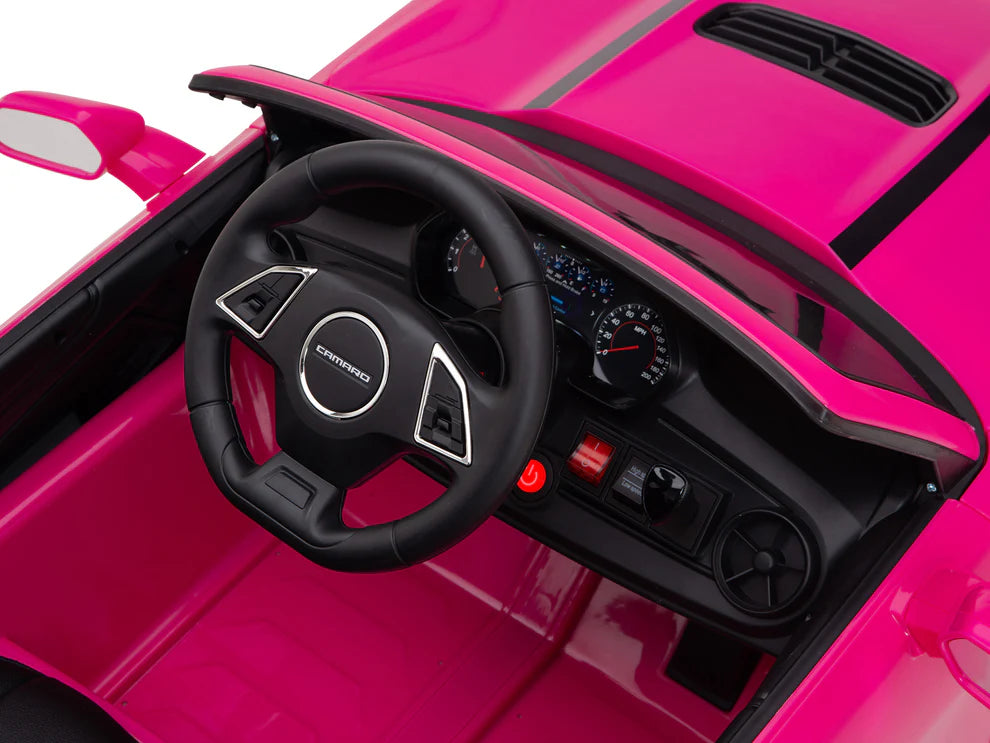 Carro Eléctrico Infantil Chevrolet Camaro 2SS 12V con Control Remoto Rosa – Edición Estándar y Premium