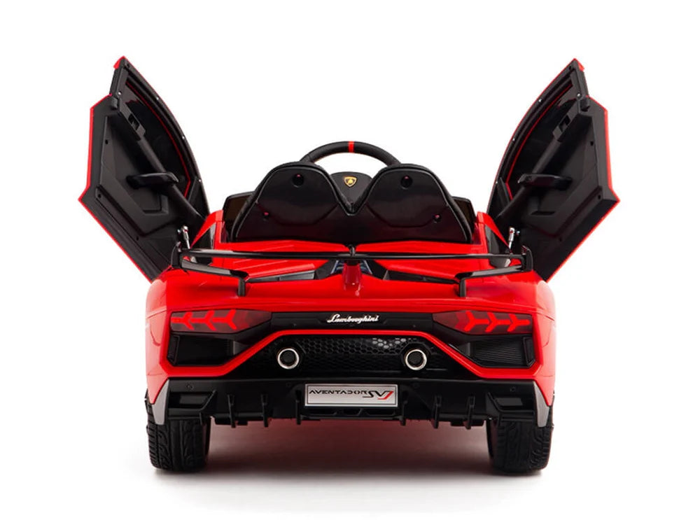 Carro Eléctrico Infantil Lamborghini Aventador SVJ 12V con Control Remoto Rojo – Edición Estándar y Premium
