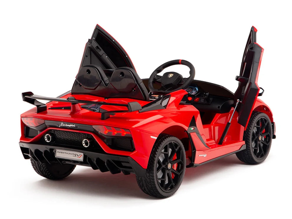 Carro Eléctrico Infantil Lamborghini Aventador SVJ 12V con Control Remoto Rojo – Edición Estándar y Premium
