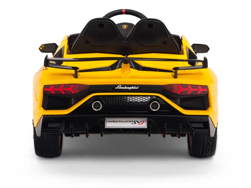 Carro Eléctrico Infantil Lamborghini Aventador SVJ 12V con Control Remoto Amarillo – Edición Estándar y Premium