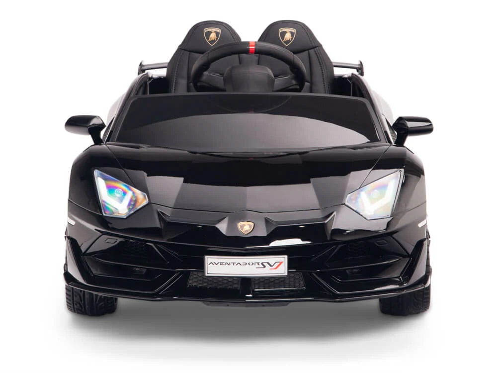 Carro Eléctrico Infantil Lamborghini Aventador SVJ 12V con Control Remoto Negro – Edición Estándar y Premium